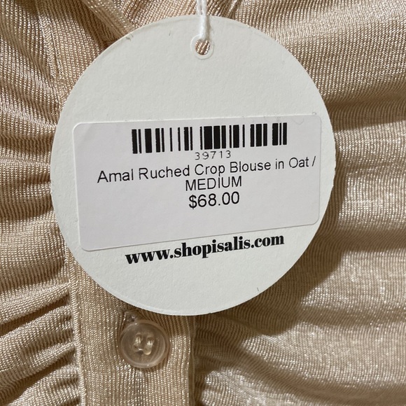 Isalis Amal Ruched Crop Top - Oat NWT Sold Out - Picture 9 of 10